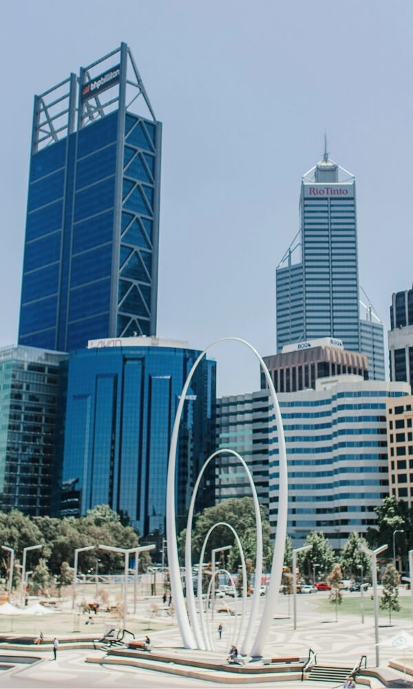 Elizabeth Quay modern waterfront precinct in Perth, a well-known spot for attractions and waterfront views. Elizabeth Quay modern waterfront precinct in Perth, a well-known spot for attractions and waterfront views.